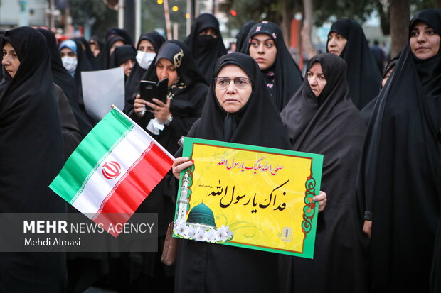 راهپیمایی مردم زنجان در اعتراض به آشوب‌ها