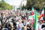 تہران؛ احتجاجی ریلی میں عوام کا جوش و خروش + ویڈیو