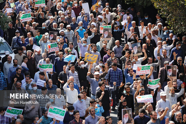 راهپیمایی مردم همدان