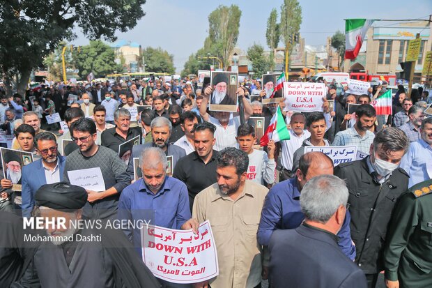 تجمع مردم اردبیل در محکومیت حوادث اخیر