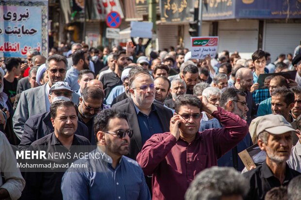 راهپیمایی ضد اغتشاش مردم قزوین