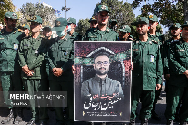 تشییع پیکر شهید «حسین اجاقی» شهید مدافع امنیت در تبریز