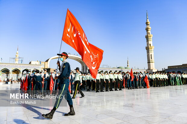 صبحگاه مشترک عهد سربازی در مسجد مقدس جمکران