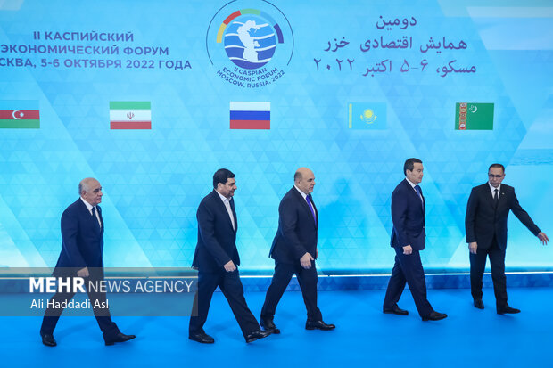 محمد مخبر معاون اول رئیس جمهور ایران در دومین همایش اقتصادی خزر  که صبح امروز پنجشنبه ۱۴ مهر ۱۴۰۱در مسکو برگزار حضور دارد