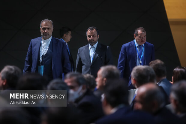 احسان خاندوزی وزیر اقتصاد و دارایی ایران در دومین همایش اقتصادی خزر با حضور معاون اول رئیس جمهور ایران در مسکو حضور دارد