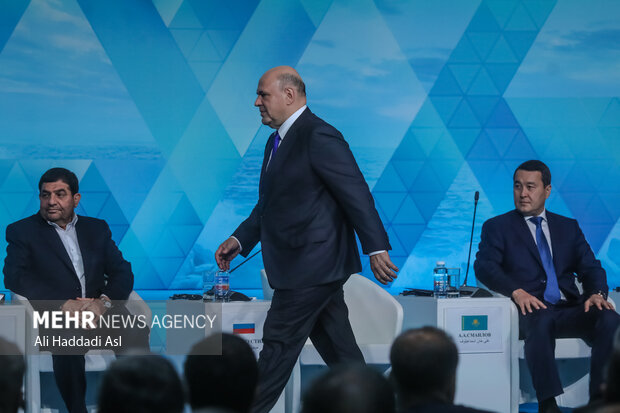 دومین همایش اقتصادی خزر صبح امروز پنجشنبه ۱۴ مهر ۱۴۰۱ با حضور و سخنرانی محمد مخبر معاون اول رئیس جمهور ایران در مسکو برگزار شد