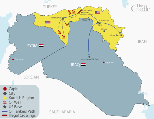 رونمایی از نقشه انتقال نفت دزدیده شده سوریه به عراق