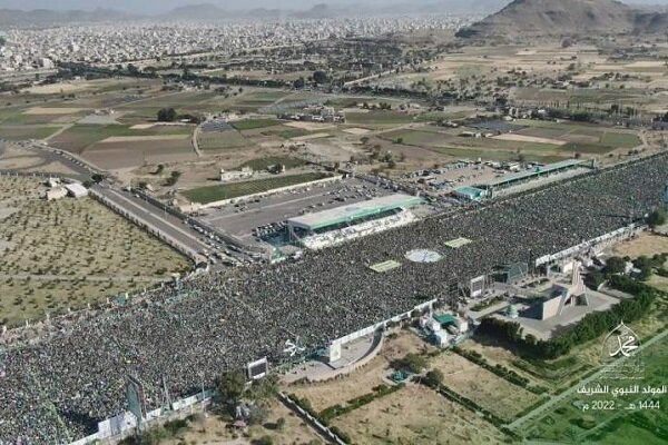 حضور میلیونی یمنی‌ها در جشن ولادت نبی اکرم/ تصاویر بی‌نظیر پهپادی