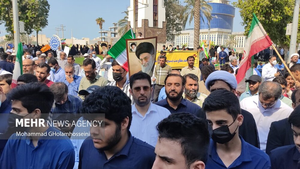 راهپیمایی و اجتماع مردمی در بوشهر برگزار شد