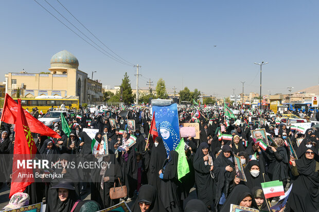 Pro-Islamic Establishment rally by women in Shiraz