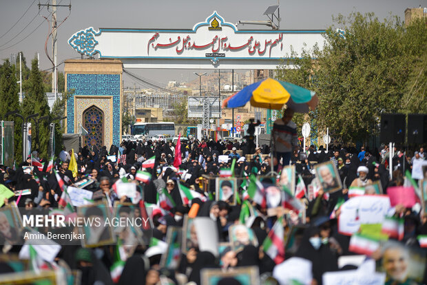 Pro-Islamic Establishment rally by women in Shiraz