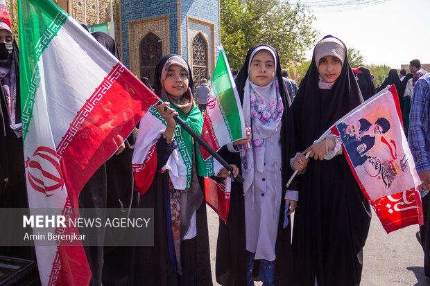 Pro-Islamic Establishment rally by women in Shiraz