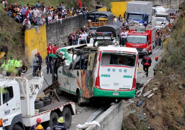 At least 20 killed in Colombia bus accident