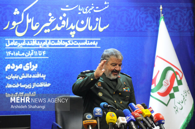 نشست خبری غلامرضا جلالی رئیس سازمان پدافند غیرعامل کشور صبح امروز در سازمان پدافند غیرعامل کشور برگزار شد