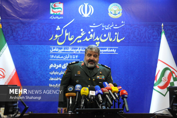 نشست خبری غلامرضا جلالی رئیس سازمان پدافند غیرعامل کشور صبح امروز در سازمان پدافند غیرعامل کشور برگزار شد