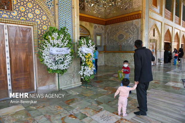 حضرت شاہ چراغ (ع) کے حرم کے صحن کی شہداء کی تدفین کے لئے تیاری+تصاویر