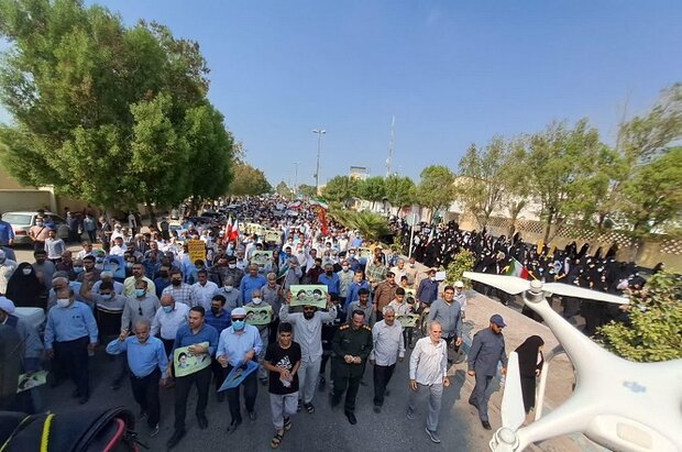 راهپیمایی مردم بوشهر در محکومیت حمله تروریستی حرم شاهچراغ