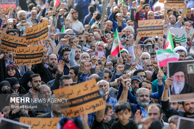 راهپیمایی مردم مشهد محکومیت حادثه تروریستی شیراز