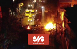 فیلم هولناک از آتش زدن یک بسیجی در تهران توسط اغتشاشگران