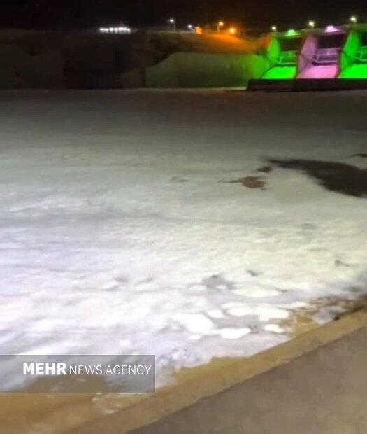 رودخانه دز در دزفول سفید پوش شد