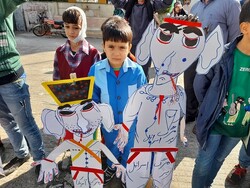 حماسه حضور رشتوندان در راهپیمایی ۱۳ آبان