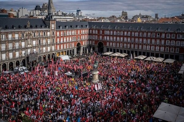 برگزاری تظاهرات اعتراض آمیز در مادرید اسپانیا