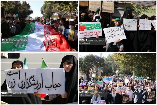 خروش دانش آموزان کرمانشاهی در پاسداشت حماسه ۱۳ آبان