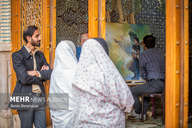 شیراز حملے کی یاد میں حضرت شاہ چراغ کے حرم میں "گہرا سرخ رنگ" پینٹنگ ورکشاپ
