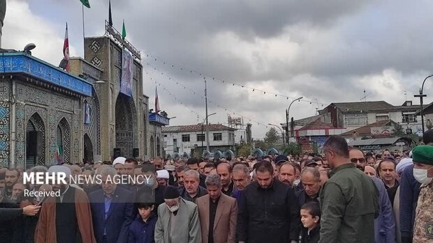 تشییع شهید مدافع امنیت مجید یوسفی در آستانه اشرفیه
