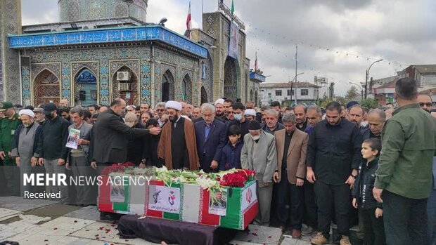 تشییع شهید مدافع امنیت مجید یوسفی در آستانه اشرفیه