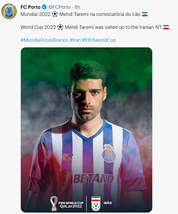 واکنش باشگاه پورتو به دعوت مهدی طارمی به تیم ملی ایران