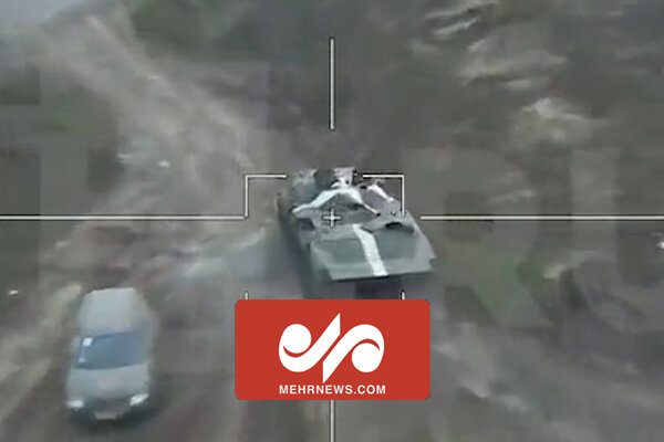 فیلم لحظه انهدام خودروهای زرهی اسرائیلی توسط پهپادهای روسی