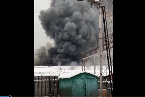 آتش سوزی گسترده در مرکز مسکو+ فیلم