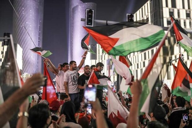 نبرد شدید فلسطین و اسرائیل در جام جهانی ۲۰۲۲ قطر + تصاویر و فیلم