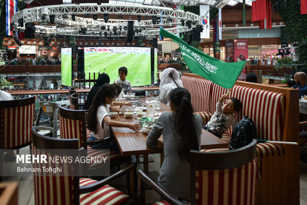 Gathering of Argentina, Saudi Arabia fans in Doha