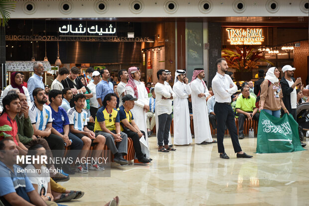 Gathering of Argentina, Saudi Arabia fans in Doha