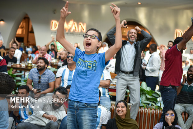 Gathering of Argentina, Saudi Arabia fans in Doha