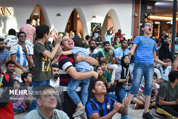 Gathering of Argentina, Saudi Arabia fans in Doha