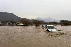 بارش شدید باران در عربستان