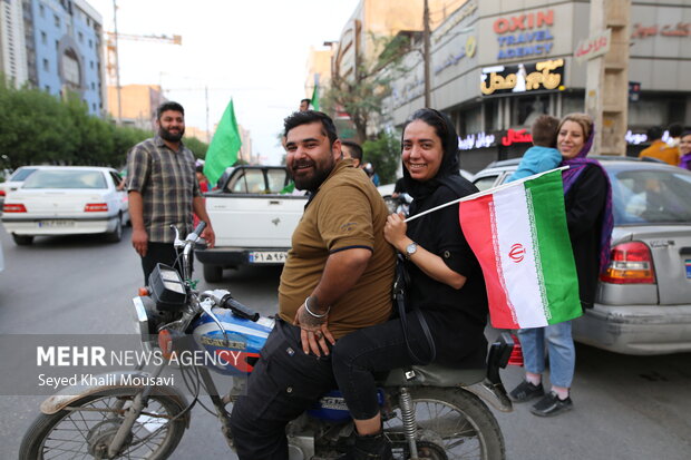 شادی مردم اهواز پس از پیروزی ایران مقابل ولز