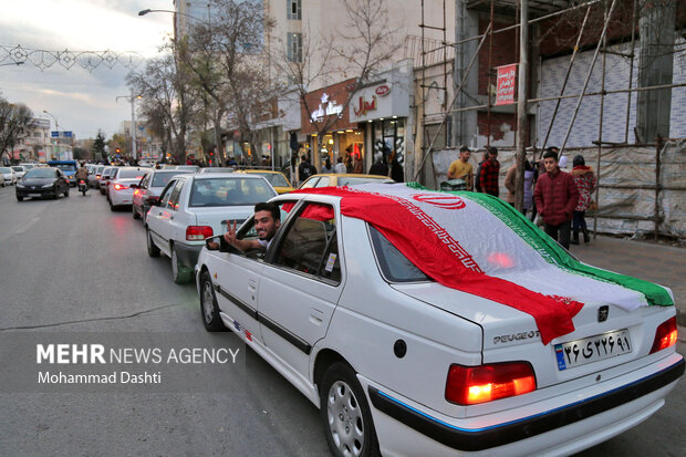 شادی مردم اردبیل پس از پیروزی ایران مقابل ولز