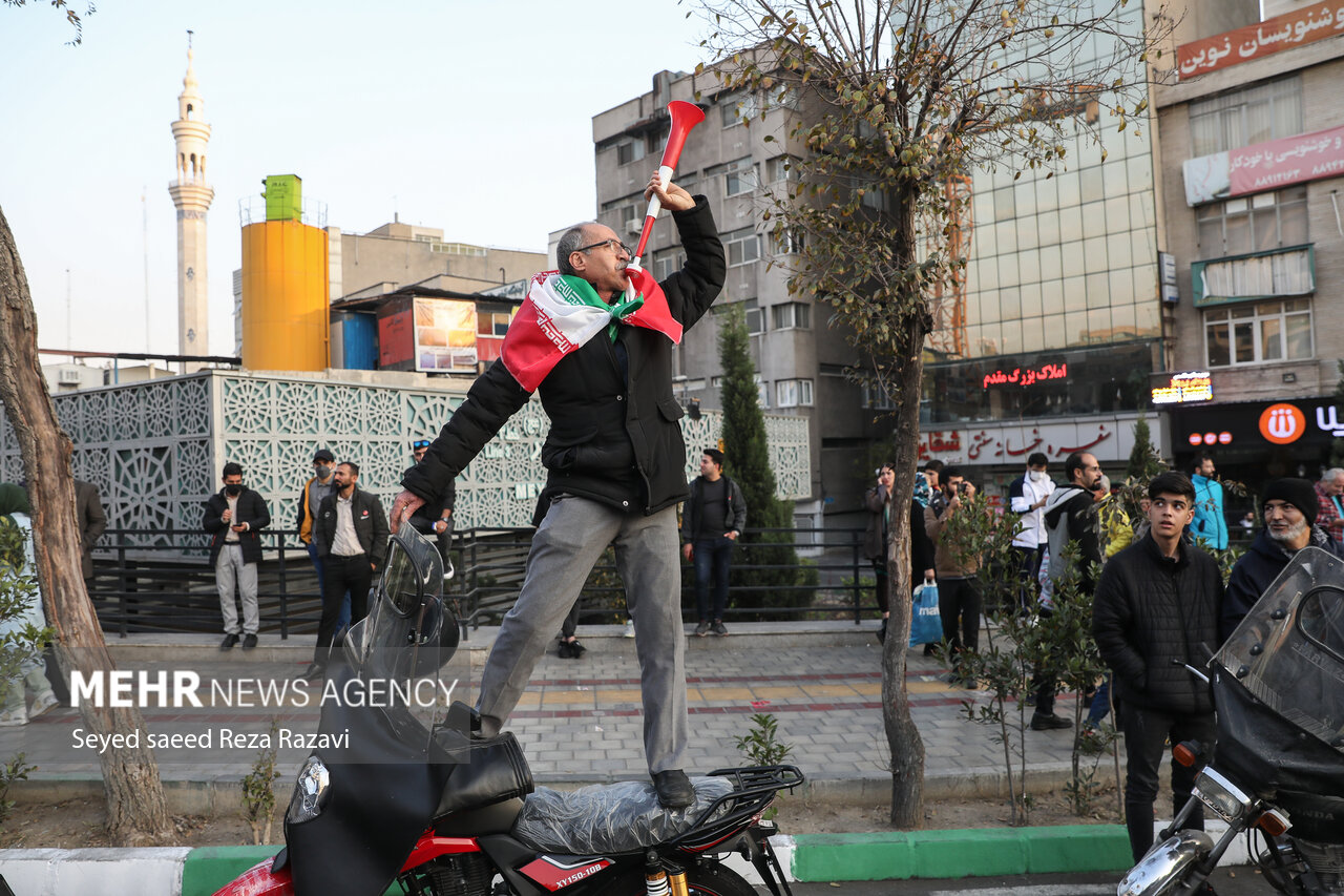 شادی هواداران تیم ملی فوتبال ایران در جنوب تهران