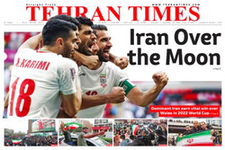 Front pages of Iran’s English dailies on Nov. 26