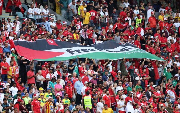 تیونسی شائقین کی ورلڈ کپ کے دوران فسلطین کی بھرپور حمایت + ویڈیو، تصاویر