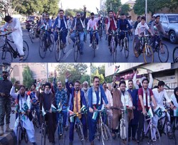 فلسطینیوں سے اظہار یکجہتی کے لئے کراچی میں سائیکل ریلی کا انعقاد