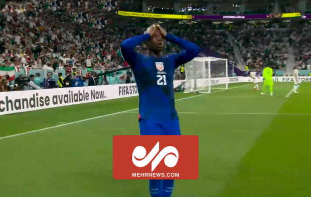 گل مردود آمریکا به ایران در آخرین لحظات نیمه نخست بازی