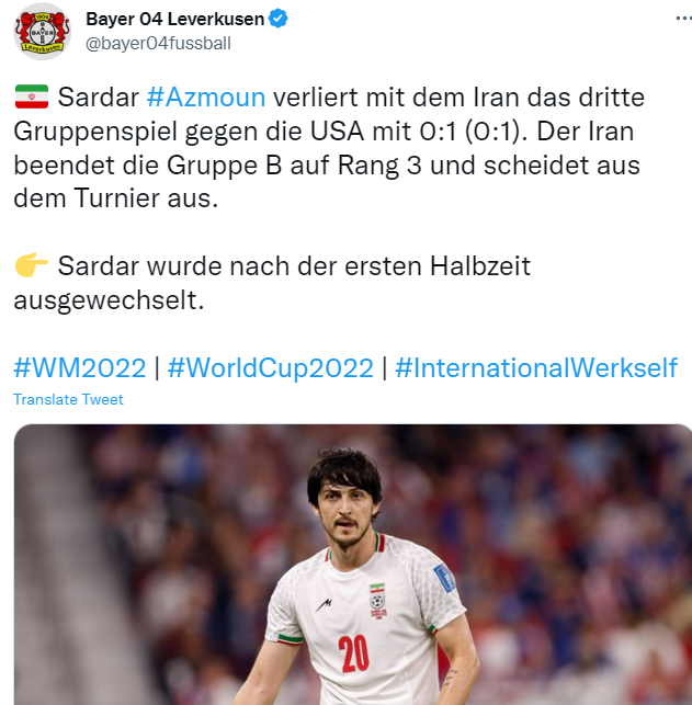 واکنش باشگاه لورکوزن به حذف ایران با حضور سردار آزمون