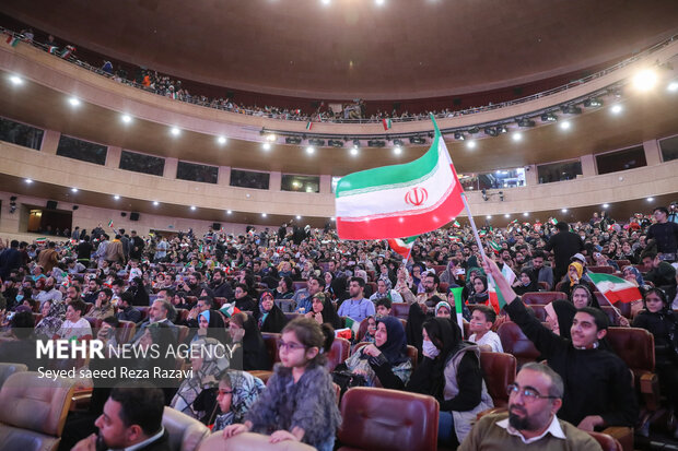 Fans gather in Milad Tower to watch Iran-US match