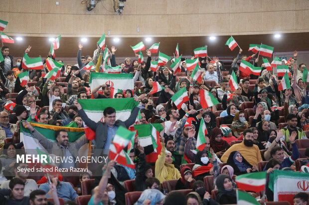 Fans gather in Milad Tower to watch Iran-US match