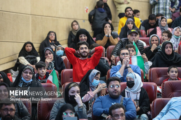 Fans gather in Milad Tower to watch Iran-US match
